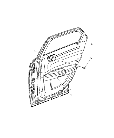 2006 Dodge Charger Door, Rear Bezels Diagram