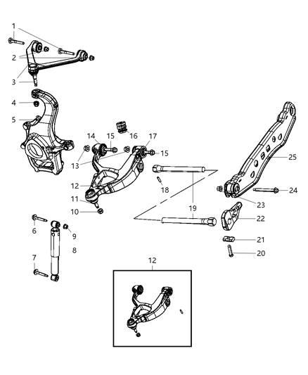 2009 Chrysler Aspen Bracket-TORSION Bar Diagram for 52005145AA