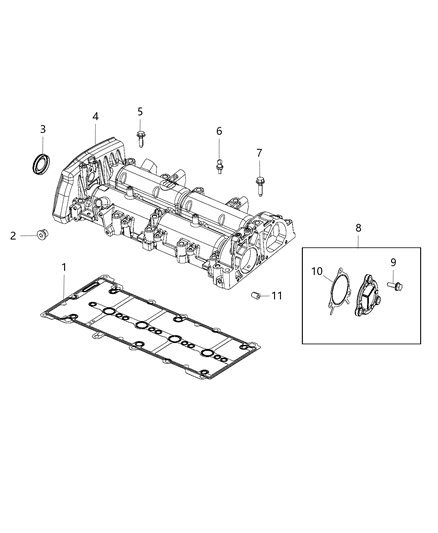 2019 Jeep Wrangler Cover-CAMSHAFT Diagram for 68417945AA