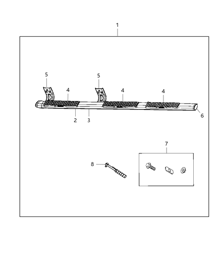 2016 Ram 3500 Step Kit, Tubular Side Diagram 3