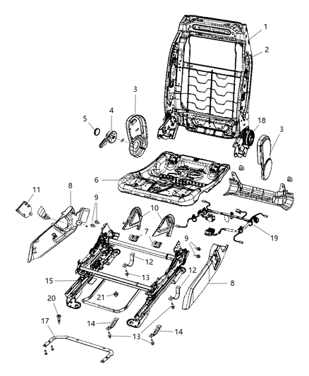 2007 Dodge Caliber ADJUSTER-Manual Seat Diagram for 5183326AA