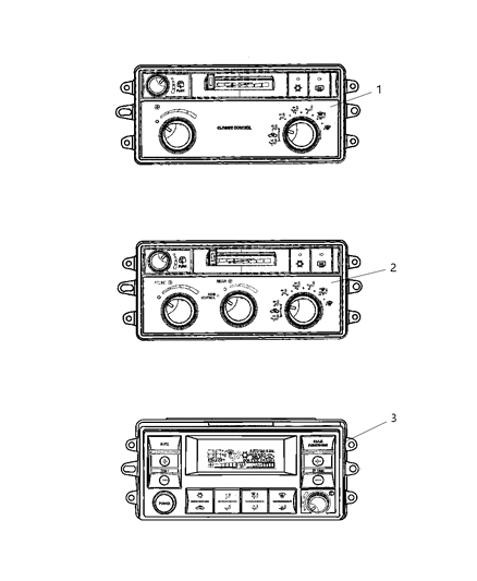 2007 Dodge Durango HEVAC, Controls, Front Diagram