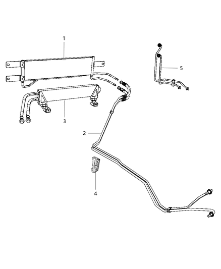 2011 Ram 3500 Cab Chassis Transmission Oil Cooler & Lines Diagram 1