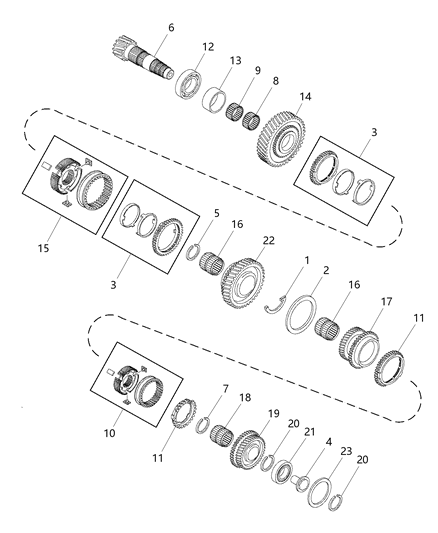 2015 Ram ProMaster 1500 Lower Countershaft Diagram