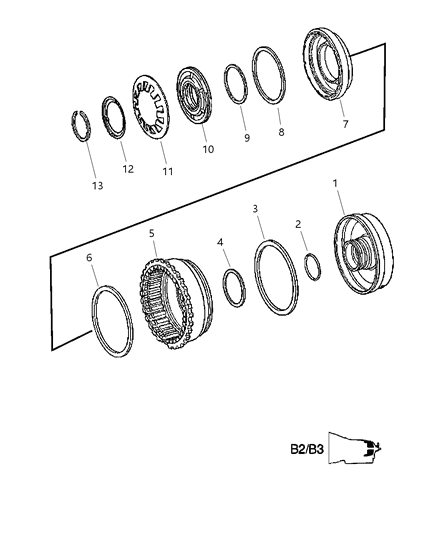 2008 Dodge Sprinter 3500 B2 / B3 Clutch Diagram 1