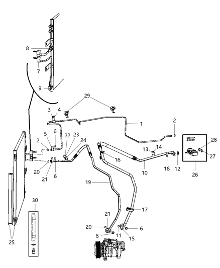 2011 Ram 1500 Line-A/C Liquid Diagram for 55056918AD