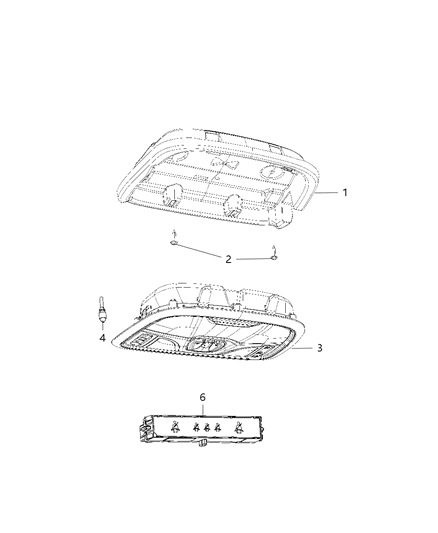 2016 Jeep Cherokee Console-Overhead Diagram for 1WG401DAAG