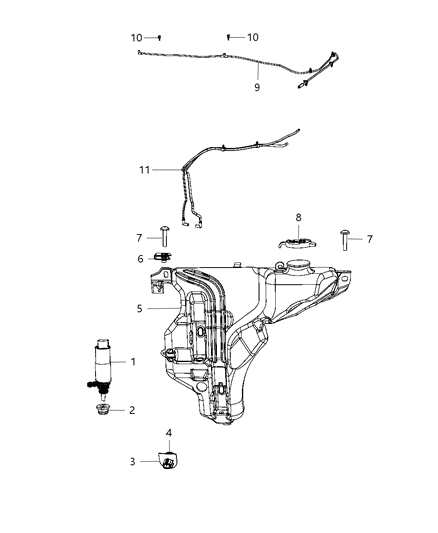 2011 Dodge Durango Nozzle-Windshield Washer Diagram for 5182367AA