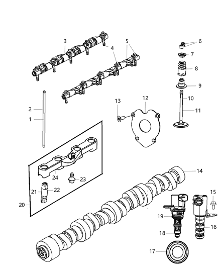 2014 Ram 3500 Pickup Camshaft & Valvetrain Diagram 2