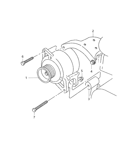 2000 Dodge Ram 1500 Quad & Club Cab Alternator & Mounting Diagram 2