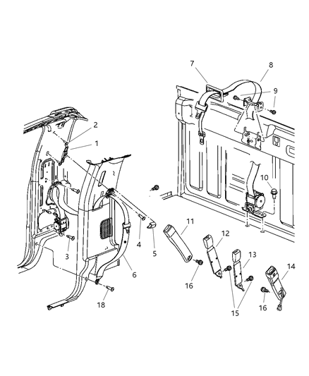 2009 Dodge Ram 2500 Seat Belts Front Diagram 3