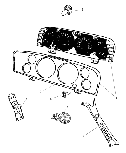 2007 Dodge Ram 1500 Cluster Diagram for 5172049AE