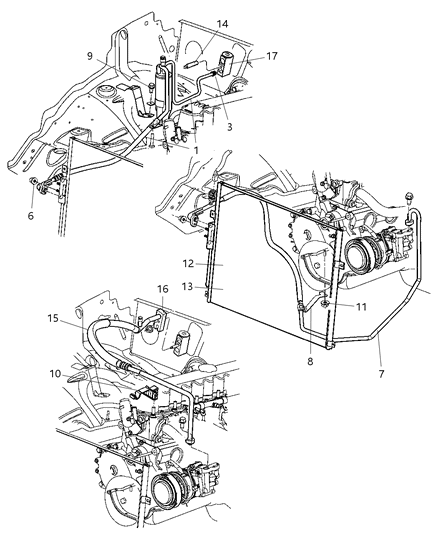 2004 Jeep Grand Cherokee Line-A/C Suction Diagram for 55116555AB