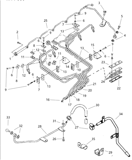 1998 Dodge Ram 2500 Quad & Club Cab Fuel Line Diagram 1