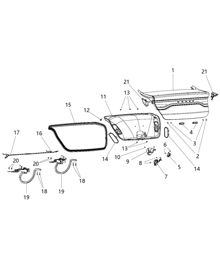 2012 Dodge Dart Hinge-Deck Lid Diagram for 68082013AA