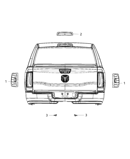 2019 Ram 3500 Pickup Lamps - Rear Diagram 4
