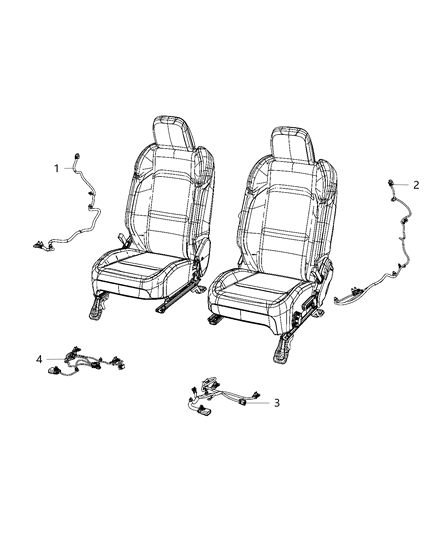 2020 Jeep Wrangler Wiring - Front Seats Diagram