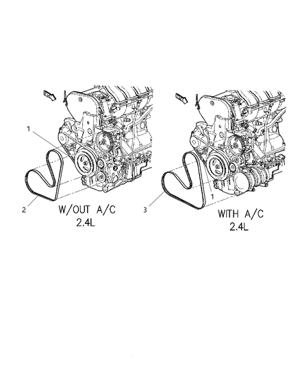 2005 Chrysler PT Cruiser Belts, Drive Diagram 4