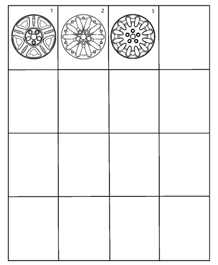 2002 Chrysler 300M Covers, Wheel Diagram