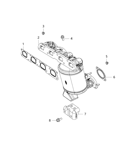 2018 Jeep Renegade Exhaust Manifold & Heat Shield Diagram 3