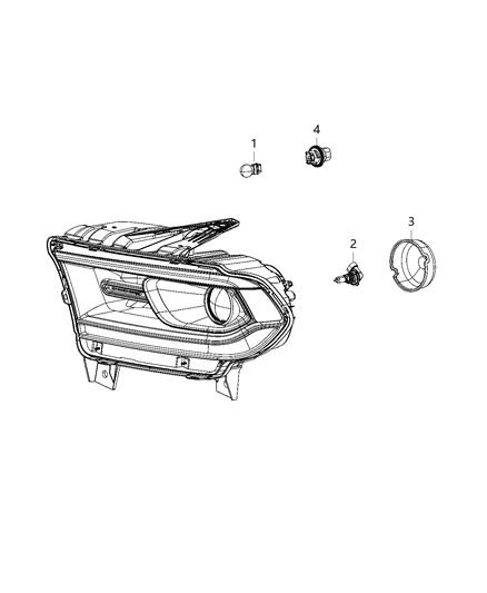 2020 Dodge Durango Parts, Headlamp Service Diagram 1