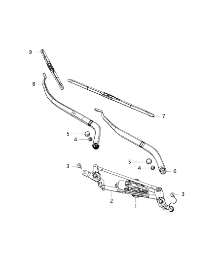 2016 Jeep Cherokee Motor-Windshield WIPER Diagram for 68197132AB