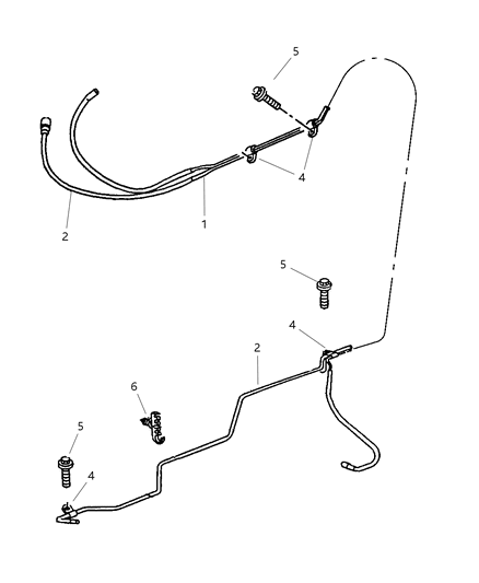 2007 Dodge Dakota Fuel Lines, Rear Diagram