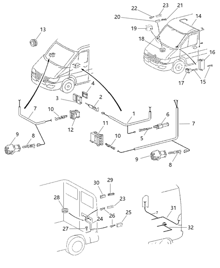 2005 Dodge Sprinter 3500 Wiring-Mirror Jumper Diagram for 5133502AA