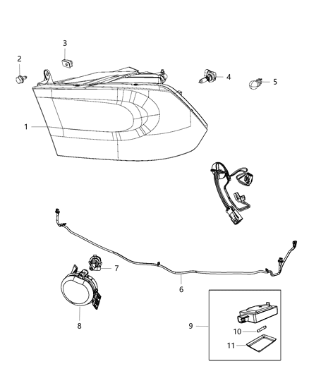 2017 Ram 4500 Lamps, Front Diagram 1