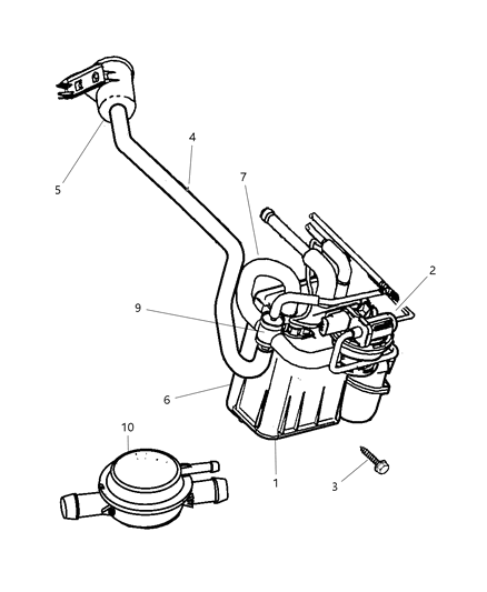 2001 Chrysler 300M Vapor Canister & Leak Detection Pump Diagram