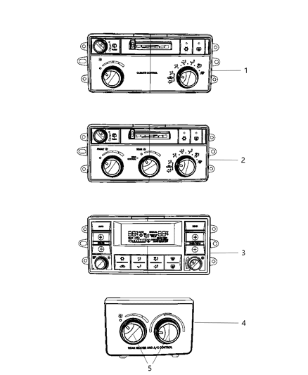 2009 Dodge Durango Air Conditioner And Heater Control Diagram for 55057281AE