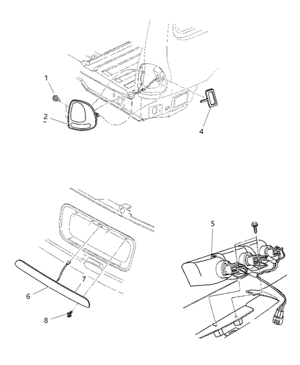 1999 Dodge Grand Caravan Lamps - Rear Diagram