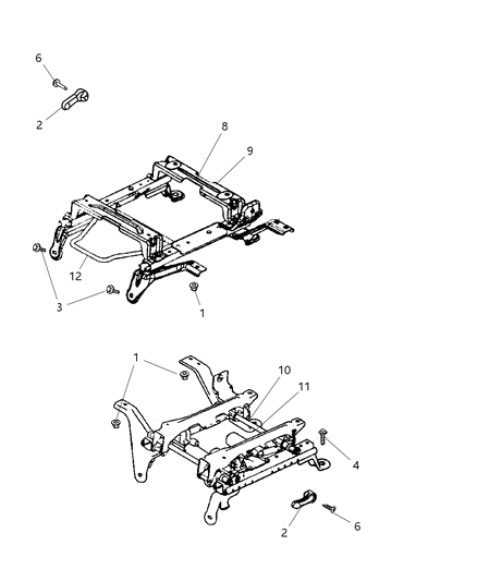 2008 Dodge Ram 3500 Cab Chassis Risers - Miscellaneous Front Seat Attachments Diagram