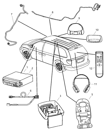 2002 Dodge Caravan Rear Entertainment Center Diagram