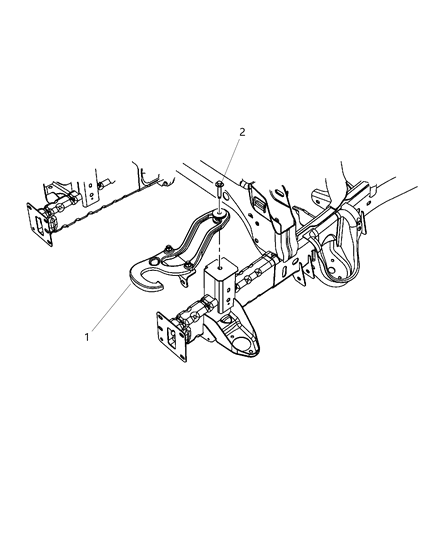 2018 Ram 1500 Tow Hooks, Front Diagram