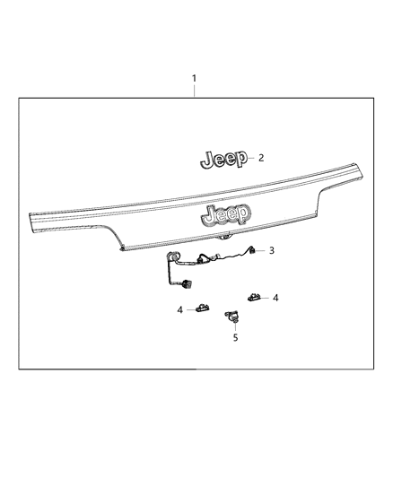 2018 Jeep Grand Cherokee APPLIQUE-License Lamp Diagram for 6QD19KBUAA