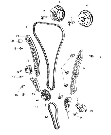 2015 Dodge Dart Guide-Timing Chain Diagram for 5047364AA