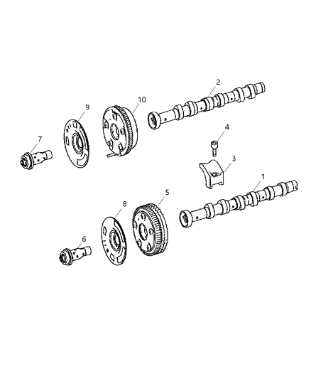 2008 Dodge Sprinter 2500 Camshaft & Camshaft Gears & Valvetrain Diagram 3