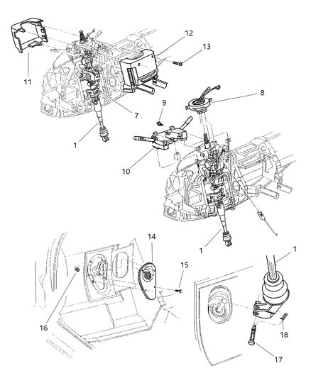 1997 Chrysler Sebring Column, Steering, Upper And Lower Diagram