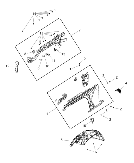 2018 Jeep Wrangler Beam-Upper Load Path Diagram for 68302689AE