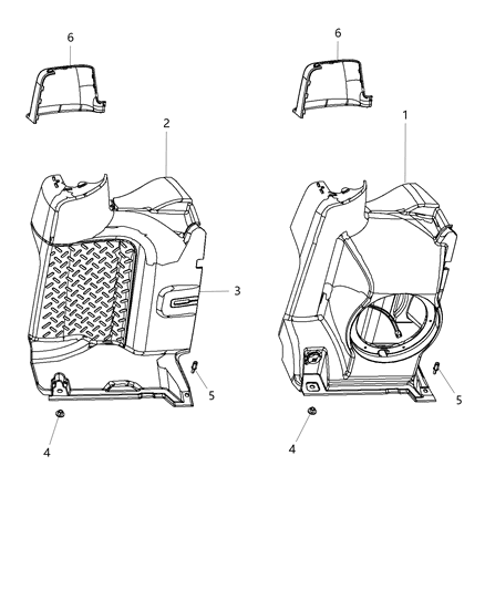 2012 Jeep Wrangler Panel-Quarter Trim Diagram for 1PU16DX9AE