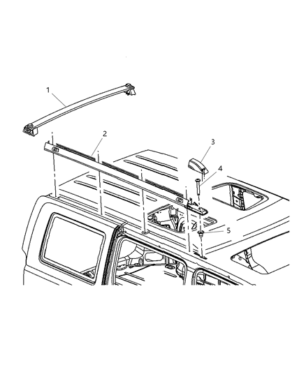 2007 Jeep Commander Rail Kit-Roof Diagram for 55156984AG