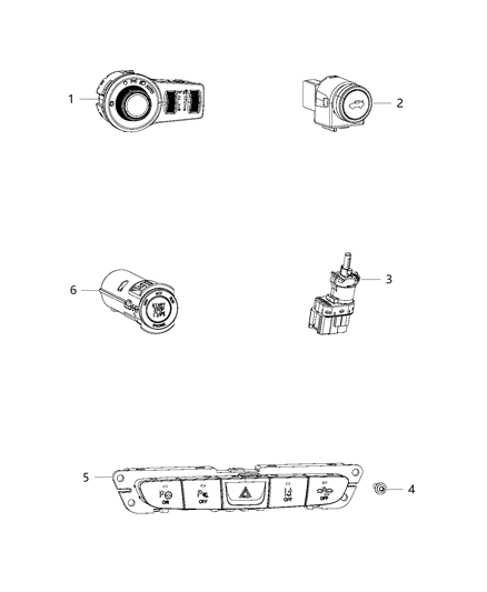 2016 Chrysler 200 Switches - Instrument Panel Diagram