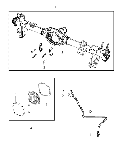 2018 Jeep Wrangler Housing-Rear Axle Diagram for 68401896AA