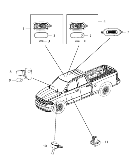 2013 Ram 2500 Lamps, Interior Diagram