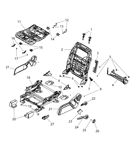 2009 Dodge Journey Handle-RECLINER Diagram for 1MZ231DVAA