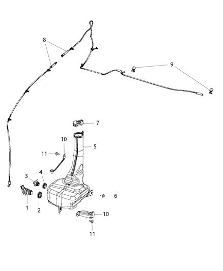 2012 Chrysler 300 Washer System, Front Diagram 1