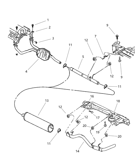 1998 Dodge Ram 1500 Exhaust System Diagram 1