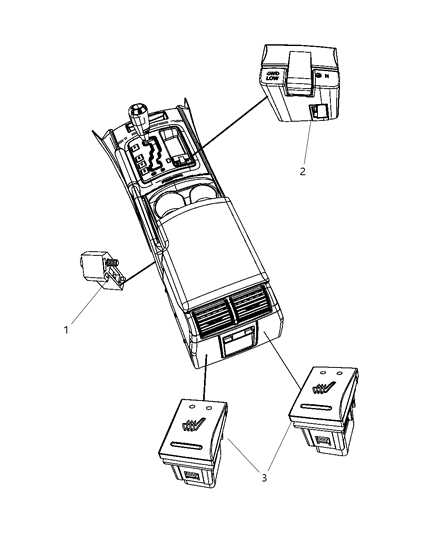 2009 Jeep Commander Switches Console Diagram