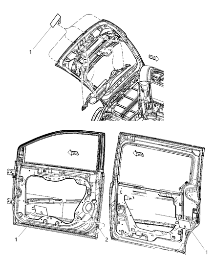 2014 Dodge Grand Caravan Hood, Doors, Decklid, Tailgate, & Liftgate Plugs Diagram